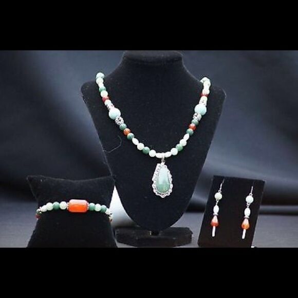 Sterling Hand Crafted Gemstone Jewelry Set - Picture 1 of 4